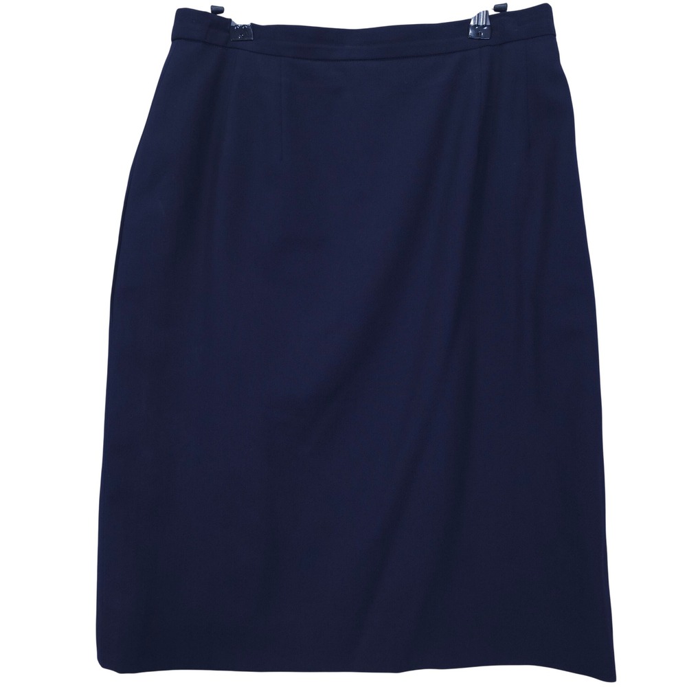 Austin Reed Worsted Wool Navy Pencil Skirt Women 12‎ Knee Length Lined Office